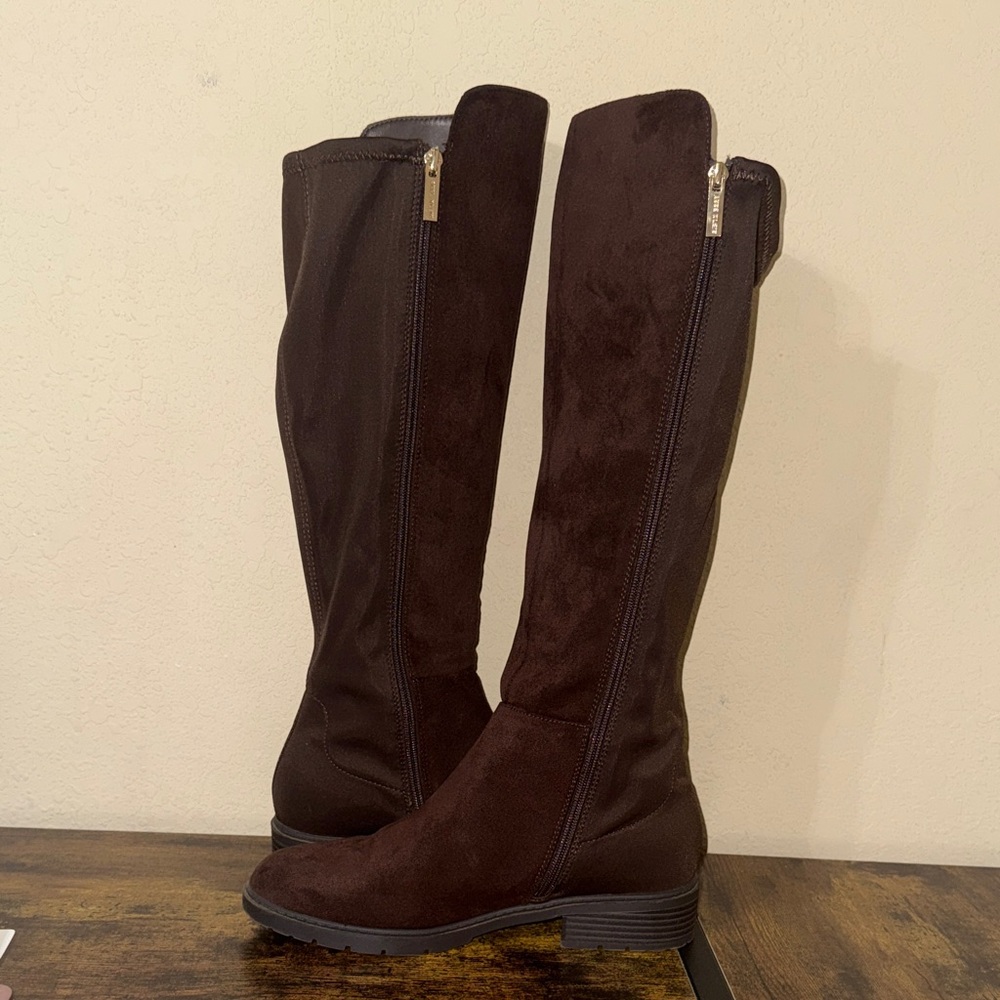 Anne Klein Tall Brown Suede Over-the-Knee Boots